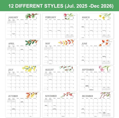 التقويم المغناطيسي للثلاجة 2025-2026-15 "x12" مغناطيس الثلاجة مع مغناطيس قوي ، منظم شهري ملون للمنزل والمكاتب ، يمتد تقويم الثلاجة من يوليو 2025 إلى ديسمبر 2026 in Kuwait