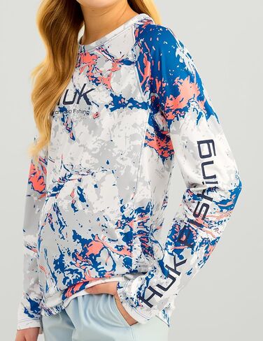 HUK Unisex Kid's Pursuit Pattern Long Sleeve, Fishing Shirt, Mossy Oak-Windsurfer in Saudi Arabia