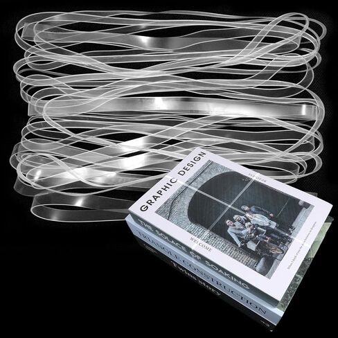 50 Pcs Clear Rubber Bands 200x5mm (Perimeter x Width) Transparent TPU Rubberband Clear Elastic for Home Office Crafts in Kuwait