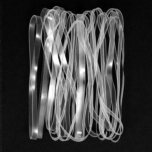 50 Pcs Clear Rubber Bands 200x5mm (Perimeter x Width) Transparent TPU Rubberband Clear Elastic for Home Office Crafts in Kuwait