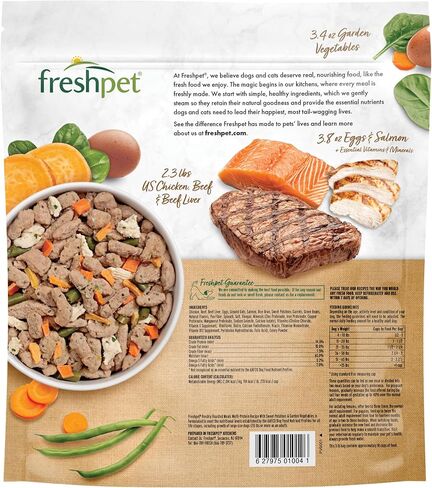 Freshpet Dog Food, Multi-Protein Complete Meal, Chicken, Beef, Egg and Salmon Recipe, 3Lb in Kuwait