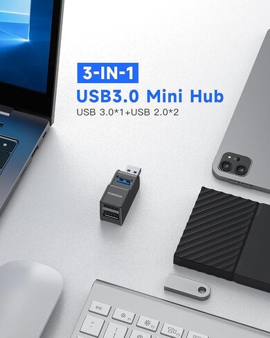 MINI USB HUB 3-PORT USB Flitter 1 في 3 OUT ، محول Expander USB مع منفذ نقل البيانات USBA 3.0 ، 2 منافذ USB 2.0 ، Dongle USB للكمبيوتر الشخصي ، أجهزة الكمبيوتر المحمولة ، Keyborad ، القرص الصلب المتنقل والمزيد in Kuwait