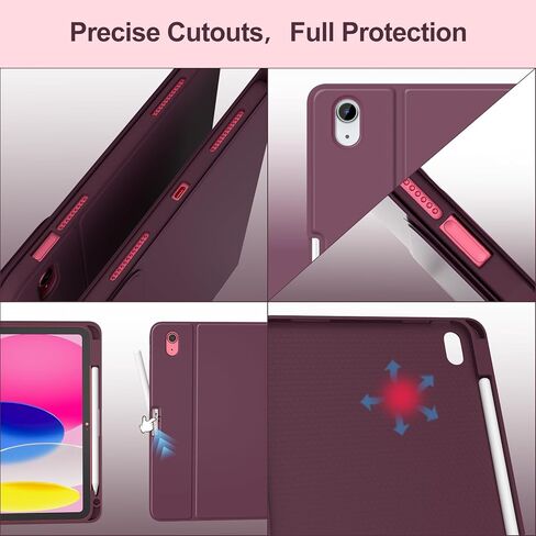 aMZCaSE لجهاز iPad الجيل العاشر مع لوحة مفاتيح 10.9 بوصة (2022)، حافظة لوحة مفاتيح بإضاءة خلفية 7 ألوان، غطاء لوحة مفاتيح لاسلكي قابل للفصل مع حامل أقلام لجهاز iPad الجيل العاشر الجديد، وردي فاتح in Kuwait