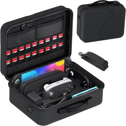 Gaekol All in One Carrying Case for Nintendo Switch 2(2025), Waterproof Large Hard Travel Storage Bag for Switch 2, Pro Controller, Joy-Cons Grip, Dock, 18 Game Card Slots and Accessories, Grey in Saudi Arabia