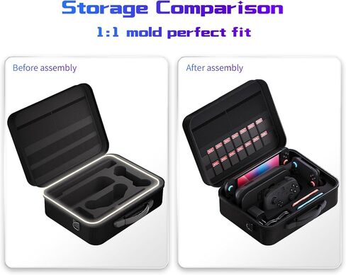 Gaekol All in One Carrying Case for Nintendo Switch 2(2025), Waterproof Large Hard Travel Storage Bag for Switch 2, Pro Controller, Joy-Cons Grip, Dock, 18 Game Card Slots and Accessories, Grey in Saudi Arabia