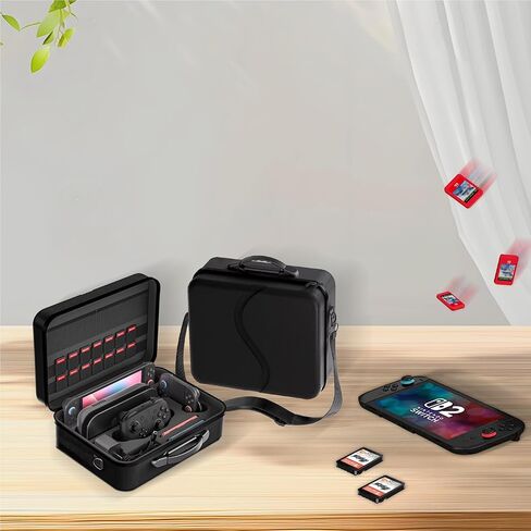 Gaekol All in One Carrying Case for Nintendo Switch 2(2025), Waterproof Large Hard Travel Storage Bag for Switch 2, Pro Controller, Joy-Cons Grip, Dock, 18 Game Card Slots and Accessories, Grey in Saudi Arabia