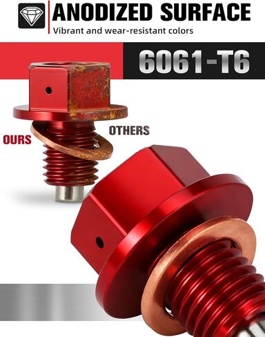 دراجة نارية الترباس استنزاف الزيت المغناطيسي مع CNC الغسالة المسحوقة من النحاس الأحمر لـ CRF110F CRF110 CRF 110 Dirt Pit Pike Red in Saudi Arabia