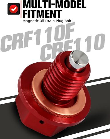 دراجة نارية الترباس استنزاف الزيت المغناطيسي مع CNC الغسالة المسحوقة من النحاس الأحمر لـ CRF110F CRF110 CRF 110 Dirt Pit Pike Red in Saudi Arabia