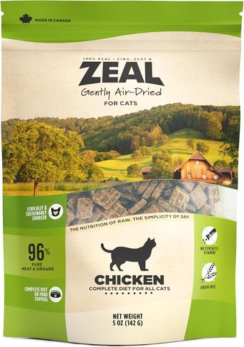 ZEAL Canada Air-Dried Cat Food Chicken Recipe - High Protein, Natural Superfoods, Nutrient Rich, No Fillers, Grain Free, Complete & Balanced (Chicken, 14.1 oz) in Saudi Arabia