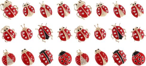 12pcs Cartoon Insect Brooch Set - Cute Ladybug Animal Corsage Pins for Women and Girls - Fun Fashion Accessories for Clothing in Saudi Arabia