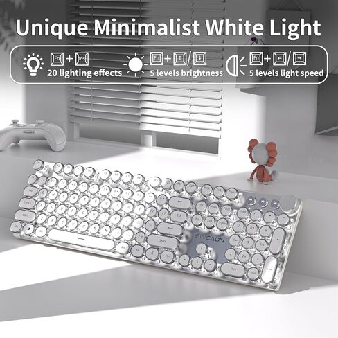 Wired Typewriter Mechanical Keyboard, Retro Punk Keyboard with Media Knob in Saudi Arabia