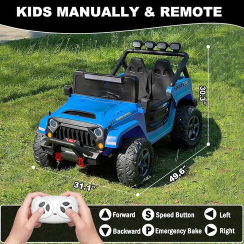 NEWQIDA 24V 2 Seater Ride on Car w/Remote Control 4wd Kids Electric Vehicles Ride on Toys Car, EVA Tires Wheels, 20" Spacious Seat, LED Lights, Music, Spring Suspension, 4x200W Motors, Hot Pink in Kuwait