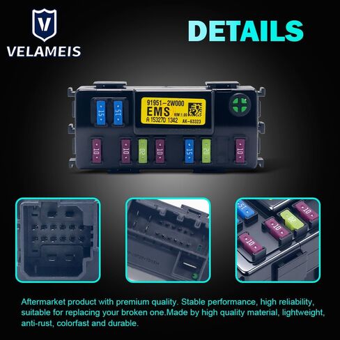 Engine Small Fuse Box Compatible for Hyundai Elantra 2014-2016 Black 919513X100 91951-3X100 in Saudi Arabia