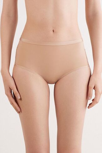 Woman's Microfiber and Lace High Rise Panties in Kuwait