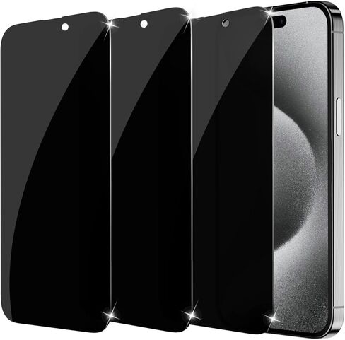 واقي شاشة الخصوصية المكون من 3 عبوات لجهاز iPhone 12/12 Pro Privacy Screen Protector ، فيلم زجاجي مضاد للتجسس ، صلابة 9H ، لمسة حساسة ، خالية من الفقاعات ، مع صينية تثبيت سهلة in Kuwait