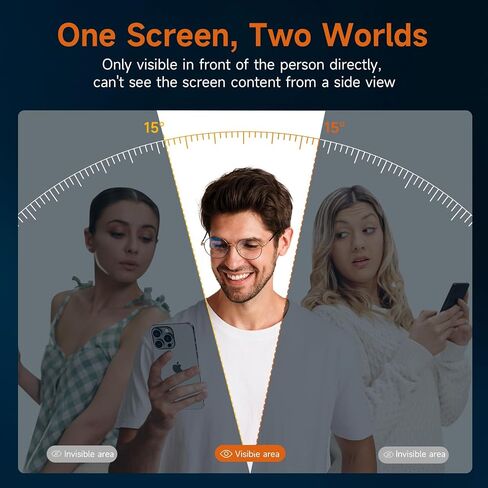 واقي شاشة الخصوصية المكون من 3 عبوات لجهاز iPhone 12/12 Pro Privacy Screen Protector ، فيلم زجاجي مضاد للتجسس ، صلابة 9H ، لمسة حساسة ، خالية من الفقاعات ، مع صينية تثبيت سهلة in Kuwait