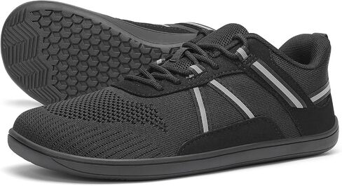 Men's Wide Toe Barefoot Shoes Minimalist Zero Drop Walking Shoes Non Slip Comfortable Outdoor Tennis Shoes Athletic Running Cross-Trainer Sneakers Black 9.5 in Saudi Arabia