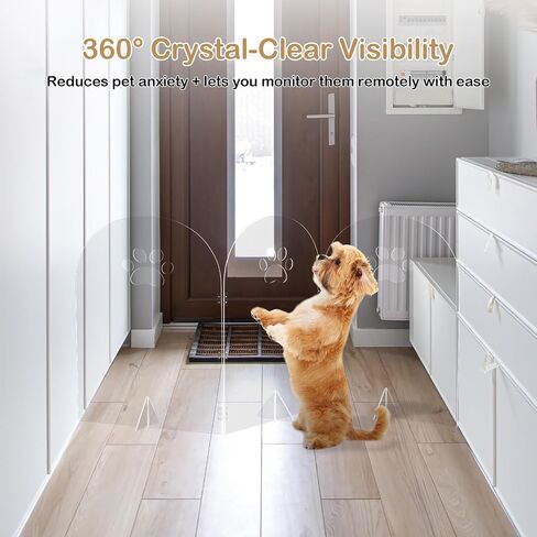 Acrylic Dog Gate Thickened Clear Pet Fence Foldable Freestanding Indoor Barrier for Puppies, Kittens (4 Panels - 80''W x 24''H) in Saudi Arabia