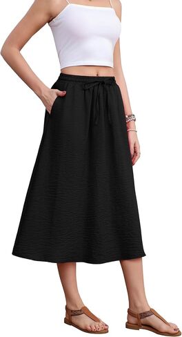 Witsmile Summer Skirts with Pockets 2025 Boho Midi Length Skirt High Waisted Beach Cover Up for Women Trendy(S-2XL) in Kuwait