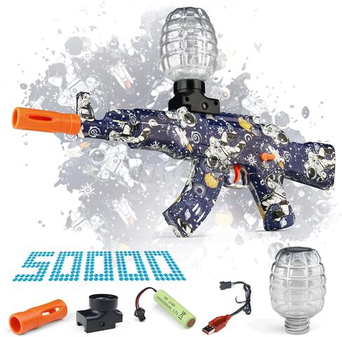 Electric Gel Ball Blaster,AKM Splat High-Speed Splatter Ball Toy,Outdoor Activities-Fighting Shooting Team Game for Summer Toy Ages 14+ in Kuwait