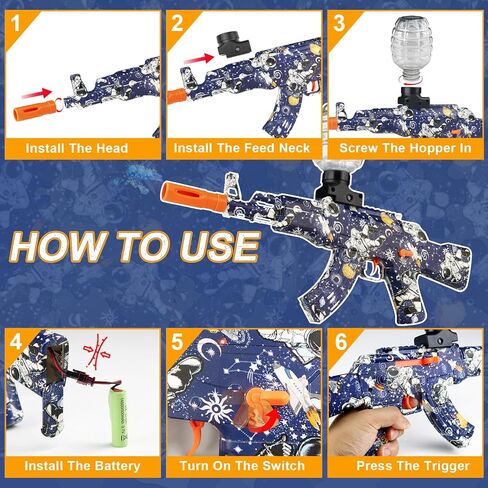 Electric Gel Ball Blaster,AKM Splat High-Speed Splatter Ball Toy,Outdoor Activities-Fighting Shooting Team Game for Summer Toy Ages 14+ in Kuwait