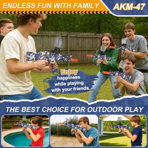 Electric Gel Ball Blaster,AKM Splat High-Speed Splatter Ball Toy,Outdoor Activities-Fighting Shooting Team Game for Summer Toy Ages 14+ in Kuwait
