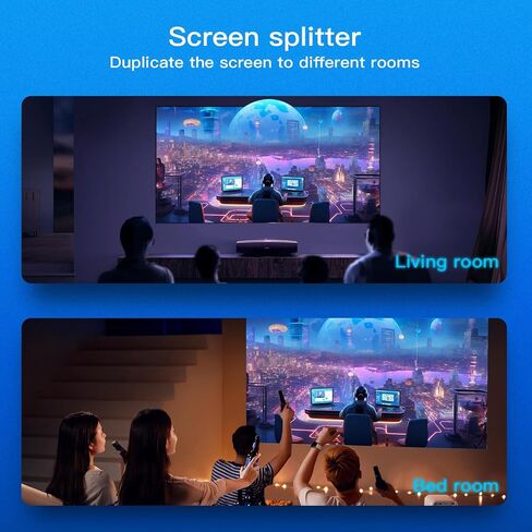 HDMI 2.1 Splitter 1 in 2 Out ، 4K@120Hz 8K@60Hz ، HDCP BYPASS 2.3 ، EDID Management ، DownScaler ، VRR Allm ، 7.1CH Audio ، Powered HDMI Flitter for PS5/Xbox/Projector/Monitor in Kuwait