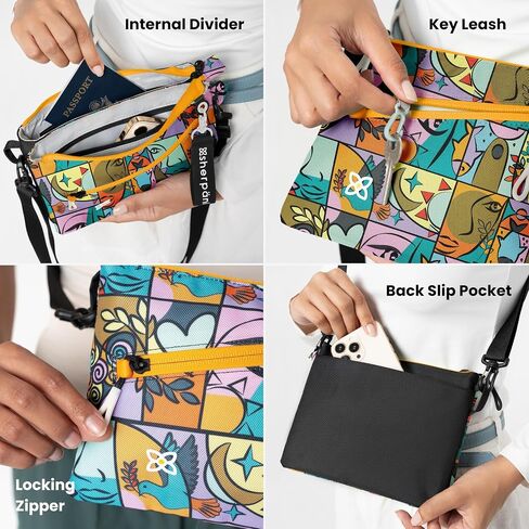 Sherpani Zoom, Small Crossbody Purse, Nylon Crossbody Bag, Lightweight Cross Body Bag, Sleek Dual Pouch, Purses for Women in Saudi Arabia