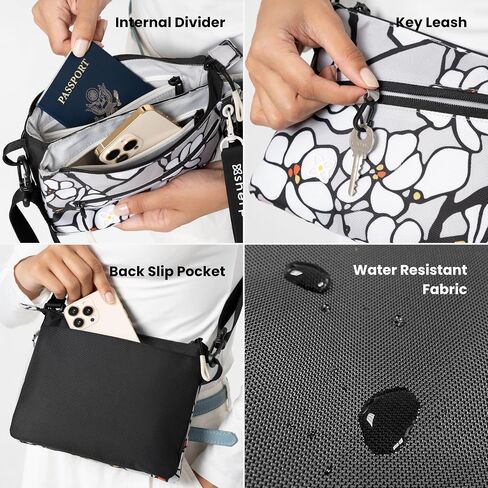 Sherpani Zoom, Small Crossbody Purse, Nylon Crossbody Bag, Lightweight Cross Body Bag, Sleek Dual Pouch, Purses for Women in Saudi Arabia