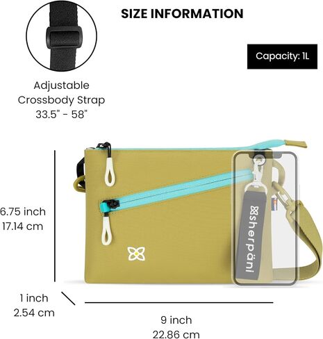 Sherpani Zoom, Small Crossbody Purse, Nylon Crossbody Bag, Lightweight Cross Body Bag, Sleek Dual Pouch, Purses for Women in Saudi Arabia