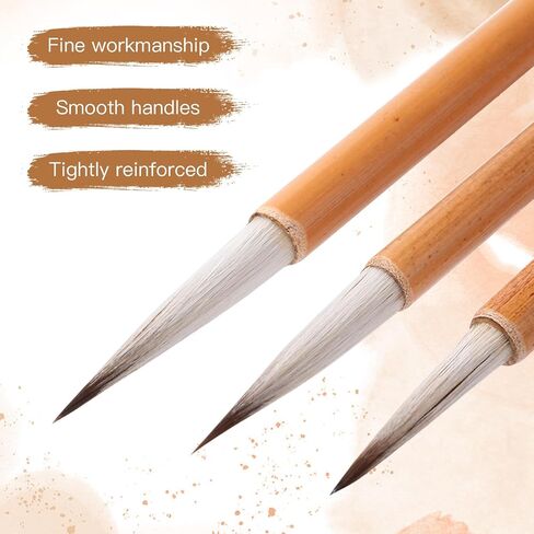 Watercolor Paint Brushes, 5pcs Fuumuui Professional Sable Brush, Wool & Synthetic Squirrel Brushes Set with Extended Needle, Round Point, Flat, Quill Wash Perfect for Watercolor Acrylic Gouache Inks in Saudi Arabia