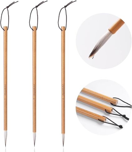 Watercolor Paint Brushes, 5pcs Fuumuui Professional Sable Brush, Wool & Synthetic Squirrel Brushes Set with Extended Needle, Round Point, Flat, Quill Wash Perfect for Watercolor Acrylic Gouache Inks in Saudi Arabia