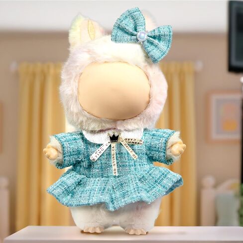 ملابس لـ Labuub Doll (بدون دمية) ، مجموعة من الكروشيه المصنوعة يدويًا من 3 قطع لإكسسوارات الدمية ، الزي المتميز - سترة القلب + قبعة + حقيبة ، ملابس لطيفة لللباس على غرار فريدة من نوعها (أرجواني) in Saudi Arabia