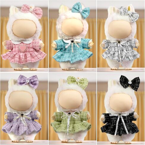 ملابس لـ Labuub Doll (بدون دمية) ، مجموعة من الكروشيه المصنوعة يدويًا من 3 قطع لإكسسوارات الدمية ، الزي المتميز - سترة القلب + قبعة + حقيبة ، ملابس لطيفة لللباس على غرار فريدة من نوعها (أرجواني) in Saudi Arabia