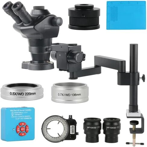 Microscope Kit 8x-50x Stereo Phone Soldering PCB Microscope 55MP 48MP 4K 2K HDMI USB TYPE-C CAMER CAMPY MINSOSCOPE STAW MINSOSPIS in Saudi Arabia