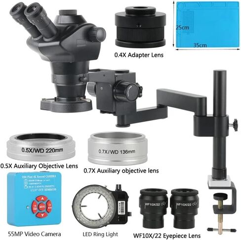 Microscope Kit 8x-50x Stereo Phone Soldering PCB Microscope 55MP 48MP 4K 2K HDMI USB TYPE-C CAMER CAMPY MINSOSCOPE STAW MINSOSPIS in Saudi Arabia