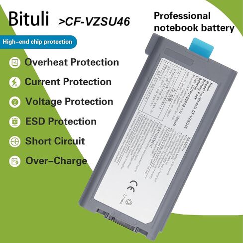 FZ-VZSU1HU Laptop Battery Replacement Pack for PANASONIC TOUGHBOOK 55 Series FZ-55 Mk1 Mk2 PN 3INR19/66-2 Higher Capacity (10.8V 68Wh/6300mAh) in Kuwait