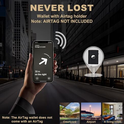 المنبثقة من المنبثقة للرجال لـ Airtag: جلد أصلي متميز ، حظر RFID ، ذكي ، الحد الأدنى ، سعة البطاقة 9-14 ، نافذة الهوية ، فتحة نقدية (ألياف الكربون) in Kuwait