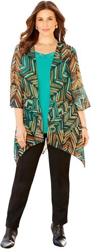 Women's Plus Size Seasonless Cascade wrap in Kuwait