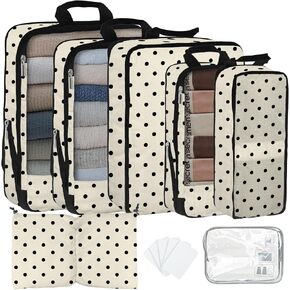 7 Pcs Compression Packing Cubes for Travel, Waterproof Suitcase Luggage Backpack Organizer with Toiletry Bag Travel Essentials for Women/Men-Flowers in Saudi Arabia