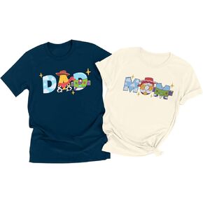 Toy Dad Shirt Toys Mom T-Shirts Funny Mama and Dada Shirts Matching Birthday Top Family Vacation Cartoon Tee in Kuwait