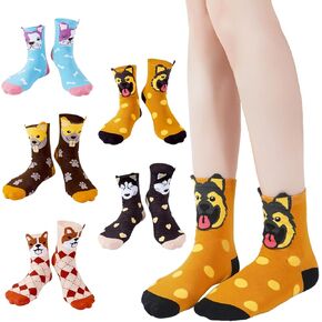 YOYOU Cat Socks for Women, Funny Cute Animal Crew Sock, Patterned Novelty Quarter Socks 5 Pair in Kuwait