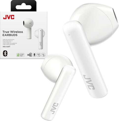 سماعات أذن لاسلكية حقيقية خفيفة الوزن من JVC مع وحدة تشغيل 12 مم، بلوتوث 5.1، استخدام واحد، IPX4، عمر بطارية طويل (يصل إلى 30 ساعة) - HAA4TB (أسود) in Kuwait