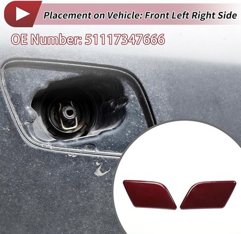 Front Left Right Side Bumper Headlight Washer Nozzle Cover Cap for BMW X1 2013-2015 Bumper Trim Nozzle Cover No.51117347666 White Plastic in Saudi Arabia