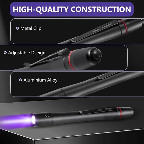 3Pack Pen Flashlight, Pen Light Flashlights High Lumens, Small LED Flashlight, Adjustable Tactical Flash Light, Waterproof Pocket Flashlights with Clip, Aluminum Mini Lights for Inspection Emergency in Kuwait