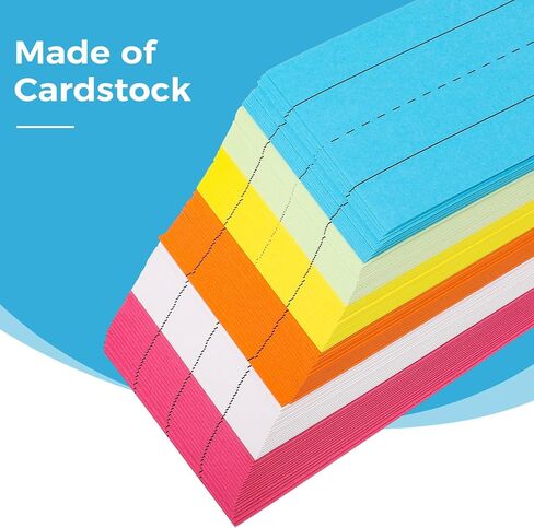 120Pcs Colored Sentence Strips for Teacher Supplies, 3" x 12" Ruled Word Learning Strips for Writing Words (6 Colors) in Saudi Arabia
