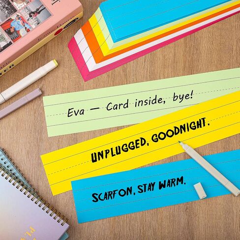 120Pcs Colored Sentence Strips for Teacher Supplies, 3" x 12" Ruled Word Learning Strips for Writing Words (6 Colors) in Saudi Arabia