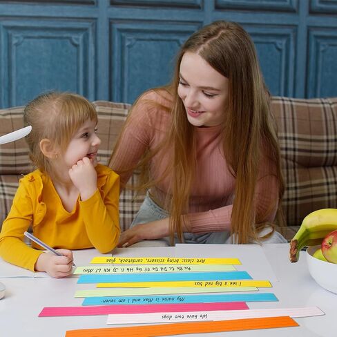 120Pcs Colored Sentence Strips for Teacher Supplies, 3" x 12" Ruled Word Learning Strips for Writing Words (6 Colors) in Saudi Arabia