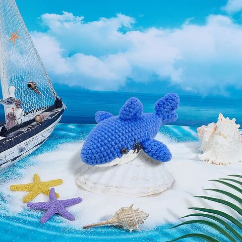 ORIGACH 4 Sets Crochet Shark Kit for Beginner Adults, Handmade Shark Starter Crochet kit Complete Crochet Set with Step by Step Video Tutorial Instruction in Saudi Arabia