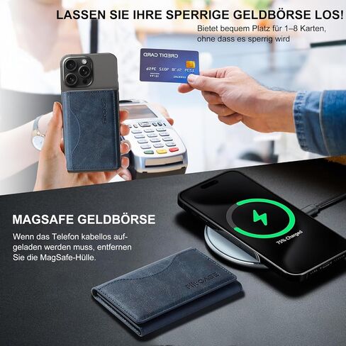 لمحفظة Magsafe Wallet Magnetic Trifold Card Magnet محفظة بسيطة للهاتف متوافقة مع iPhone 16/15/14/13/12 Pro Max Plus ولحالات Magsafe ، جلد PU المتميز (بني فاخر) in Saudi Arabia